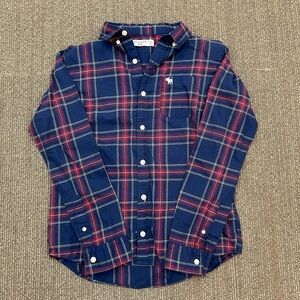 Vintage Abercrombie & Fitch Kids Boys Plaid Button-Up Shirt Size 15/16